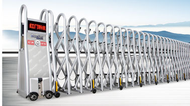 Tanpa rel Profil Tubular Otomatis Front Door Gerbang Retractable Dengan Keamanan IR Sensor