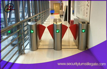 Brushed Surface Flap Barrier Gate Turnstile Dua Arah dengan Sistem Kontrol Akses ID