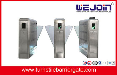 Stainless Steel Penuh - auto Access Control Flap Barrier Gate Dengan Dua Saluran