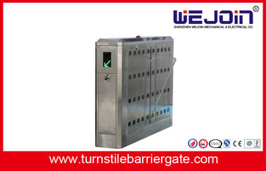Stainless Steel Penuh - auto Access Control Flap Barrier Gate Dengan Dua Saluran