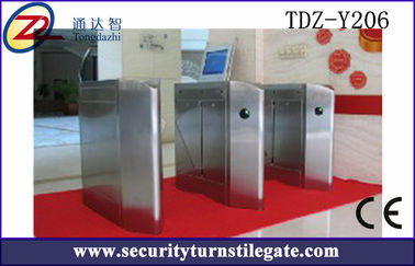SS304 Flap Turnstile Entry Systems, Flap Barrier Turnstile AC 220V