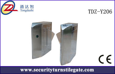 SS304 Flap Turnstile Entry Systems, Flap Barrier Turnstile AC 220V