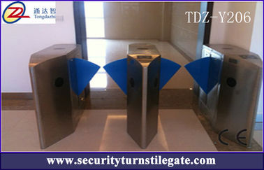 SS304 Flap Turnstile Entry Systems, Flap Barrier Turnstile AC 220V