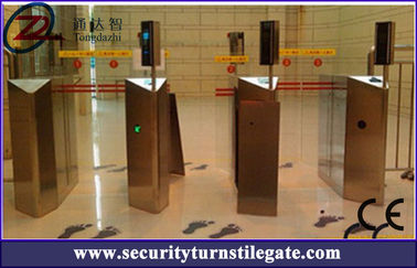 SS304 Flap Turnstile Entry Systems, Flap Barrier Turnstile AC 220V