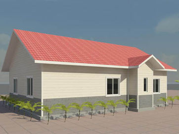 Struktur Frame baja portabel 4 / 3 kamar tidur Modular rumah, cahaya Mobile baja Villa